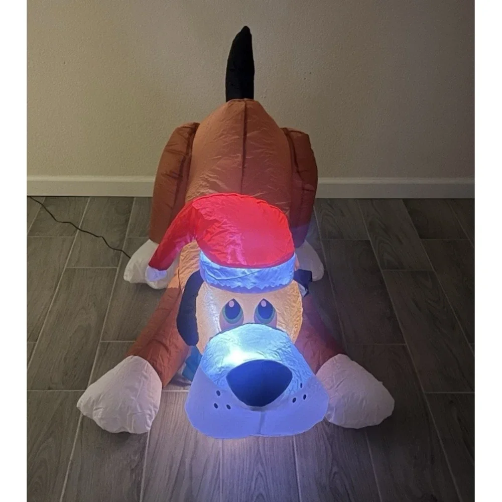 Holiday Time Playful Puppy Christmas Airblown Inflatable 3.5 FT Wide Lighted Dog